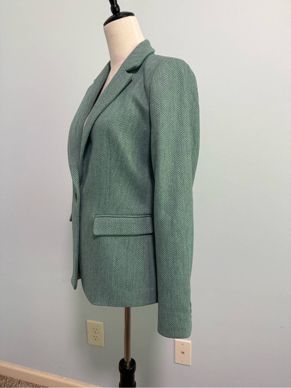 LOFT Sport Turquoise One Button Wool Blend Blazer Size 2 - Picture 3 of 9